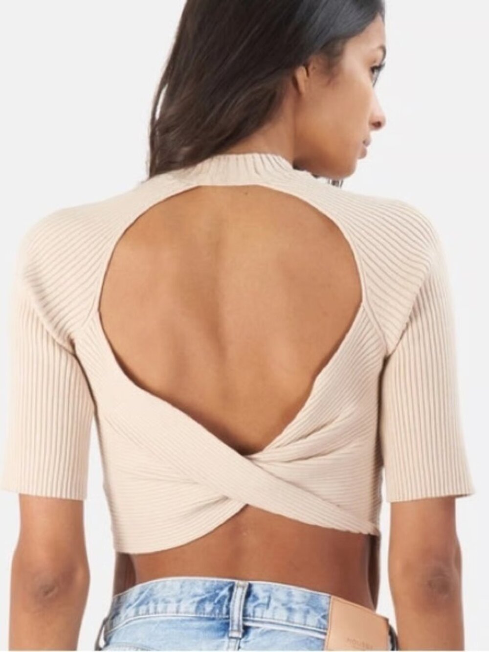 Naadam Twist Back Short Sleeve Top